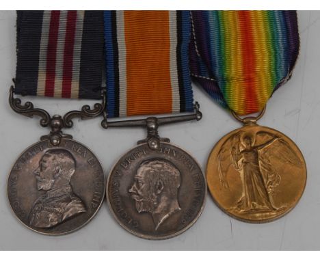 Medals, WW1, group of three, Private Frederick Knell, RAMC (Royal Army Medical Corps), Military Medal, G.V.R. (65623 Pte. F. 