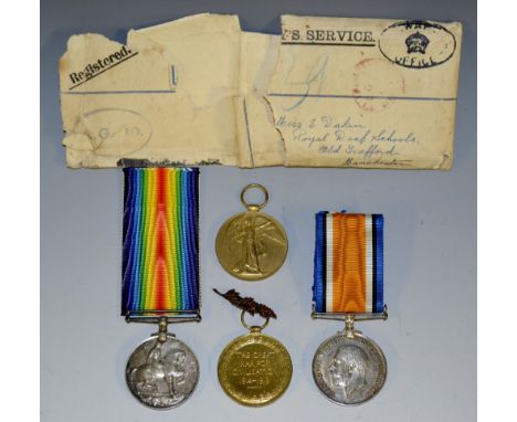 Medals, World War I, Nursing War and Victory medal group to Sister E Dakin, in box of issue with mentioned-in-despatches clas