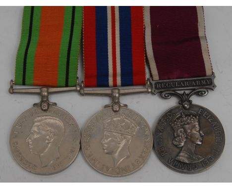 Medals, Women's Royal Army Corps, group of three, WW2 1939-1945 Defence and War Medals, Army LSGC (Long Service Good Confuct)