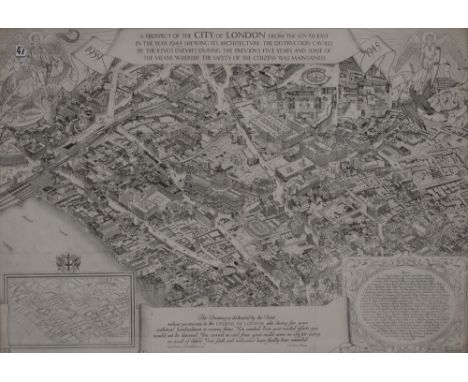 After Cecil Brown (1907-1987), A Prospect of The City of London From The South East In the Year 1945 Shewing (sic) Its Archit