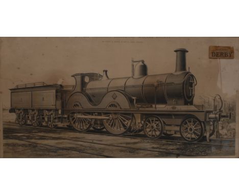 Railwayana - After John Swain (19th century), The Engineer, Express Passenger Locomotive, Midland Railway, Mr. Samuel W. John