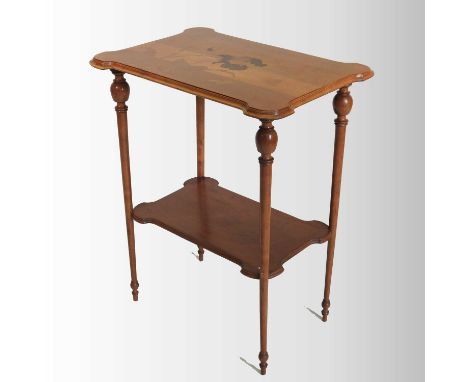 An Art Nouveau French specimen wood marquetry occasional table, by Emile Galle, 1846-1904, inlaid with flowers and foliage, o
