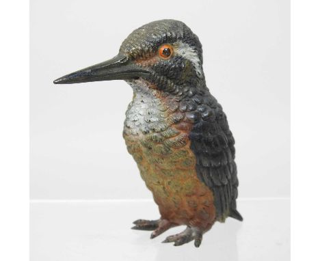 A 19th century Austrian cold painted model of a kingfisher, with naturalistic painted plumage9cm highCondition report: Dirty,