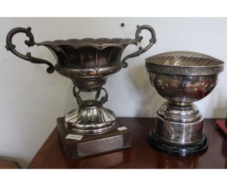 A silver plated Golf trophy, inscribed The McDowall Air Conditioning Rose Bowl', presented to the Ladies Welcombe Golf Club, 