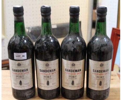 Sandeman vintage port 1970, 4 bottles