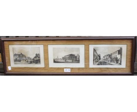 Three vintage scenes of Leamington Spa, framed and glazed