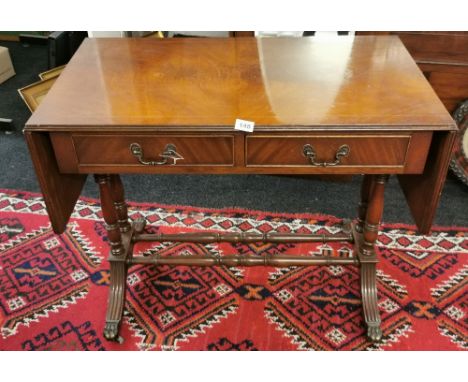 A regency style mahogany sofa table, W. 91cm.