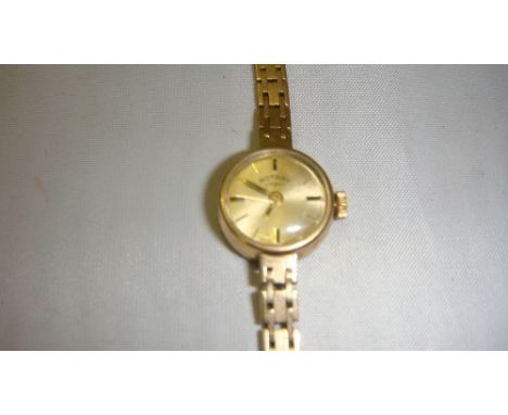 Vintage ladies Rotary evening watch with 9 ct gold link strap (13 g overall weight)