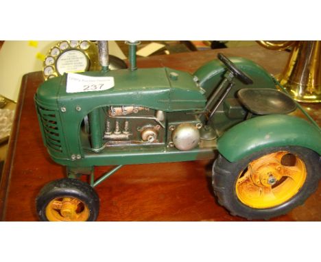 Metal tractor ornament