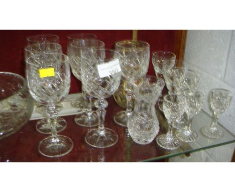 Shelf of assorted glassware