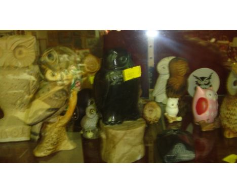 Shelf of owl ornaments