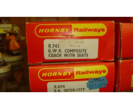 Hornby 00 guage boxed R.743 composite coach with seats, R.844 Inter City Buffet car