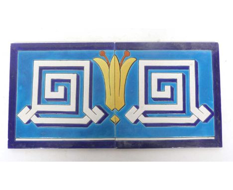 Two Art Deco ceramic tiles by Montreau and Creil (2)