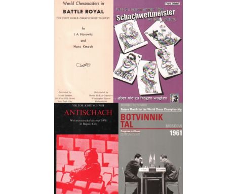 Weltmeisterschaftskämpfe. Konvolut mit 26 Büchern, Nachdrucken und Kleinschriften in deutscher und englischer Sprache über ve
