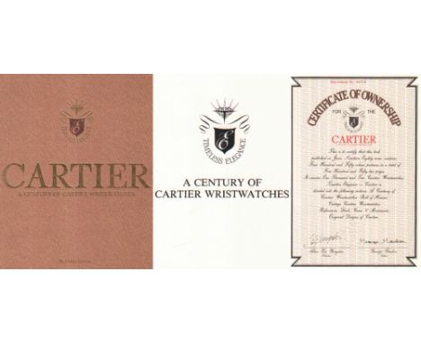 Uhren. Gordon, George. Cartier – A Century of Cartier Wristwatches. London, Timekeepers International, ca. 1989. 4°. Mit eing