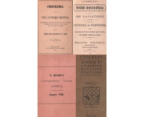 Damespiel - Draughts - Checkers. Bowen, R. E. Checkers. The Authors’ Bristol: A Combined Analysis of the Play of all the Auth