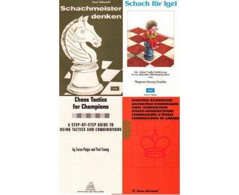 Mittelspiele, Endspiele und Lehrbücher. Konvolut mit 45 Büchern, Nachdrucken und Kleinschriften meist in deutscher und englis