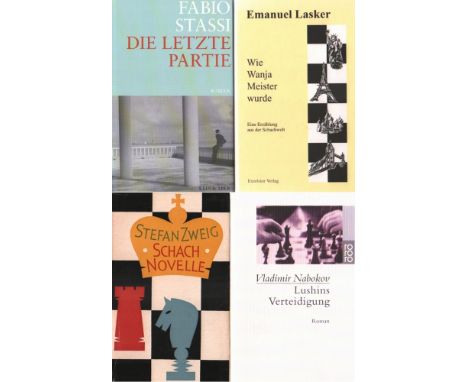 Schacherzählungen. Konvolut von 9 Bänden, meist in deutscher und wenige in englischer Sprache mit Erzählungen und Romanen zum