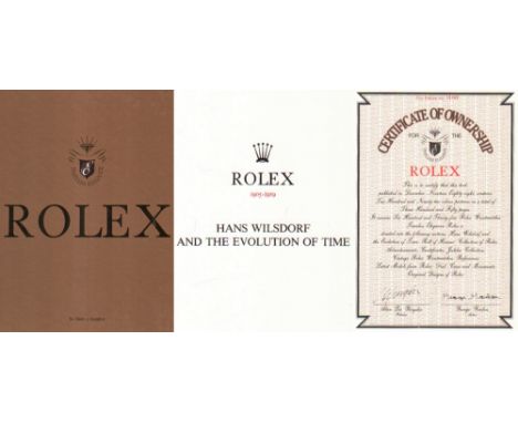 Uhren. Gordon, George. Rolex. London, Timekeepers International, ca. 1989. 4°. Mit eingeklebtem “Certificate of Ownership“. M