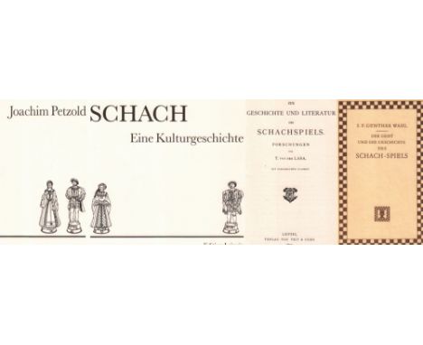 Petzold, J. Schach. Eine Kulturgeschichte. Ohne Ort, Edition Leipzig, ca. 1986. 4°. Mit Abbildungen. 239 Seiten. Orig. Leineb