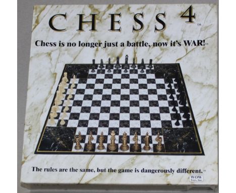 Amerika. USA. Chess 4 – Chess is no longer just a battle, now ist War. Vierer – Schach mit 4 Parteien in verschiedenen Farbtö