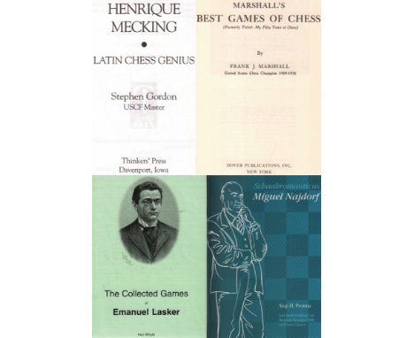Mecking. Gordon, St. Henrique Mecking - Latin Chess Genius. Davenport, Thinkers' Press, 1993. 8°. Mit Diagrammen. V, 167 Seit