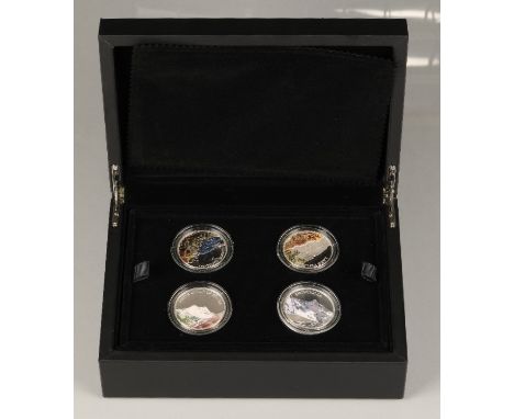 The Royal Mint silver proof four coin set 'A Portrait of Britain' 2016, consisting of four five pound coins in original prese
