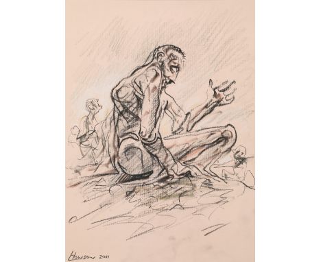 Peter Howson OBE (Scottish born 1958) ARRFramed pastel on paper, signed and dated 2011'Figure Study'30cm x 23cm