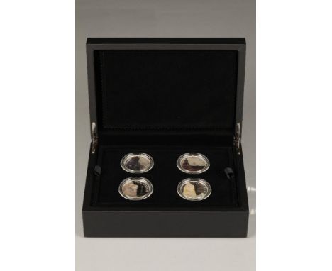 The Royal Mint silver proof four coin set 'A Portrait of Britain' 2014, consisting of four five pound coins in original prese