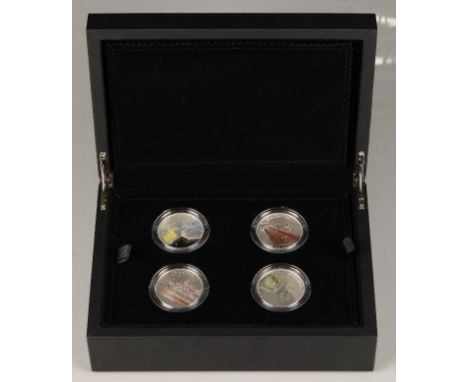 The Royal Mint silver proof four coin set 'A Portrait of Britain' 2018, consisting of four five pound coins in original prese