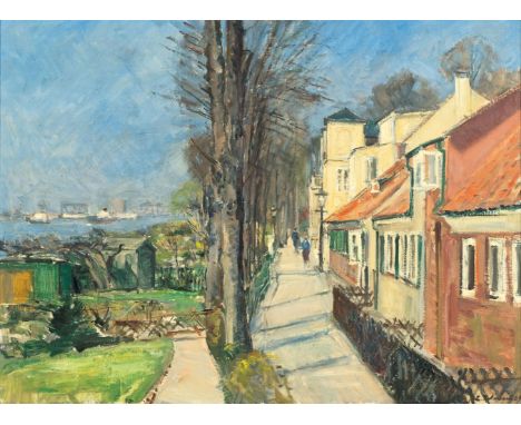 Erich Wessel (Hamburg 1906 - Hamburg 1985). Frühling in Oevelgönne.Wessel, Erich (Hamburg 1906 - Hamburg 1985). Spring in Oev