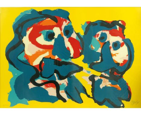 Karel Appel (Amsterdam 1921 - Zürich 2006). Desert People. 1976. Farblithographie. 74 x 104 cm. R. u. mit Bleistift sign. und
