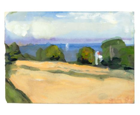 Klaus Fußmann (Velbert 1938). Landschaft. 2006. Gouache. 13,5 x 19 cm. R. u. monogr. und dat. FS 06, unter Glas gerahmt, unge