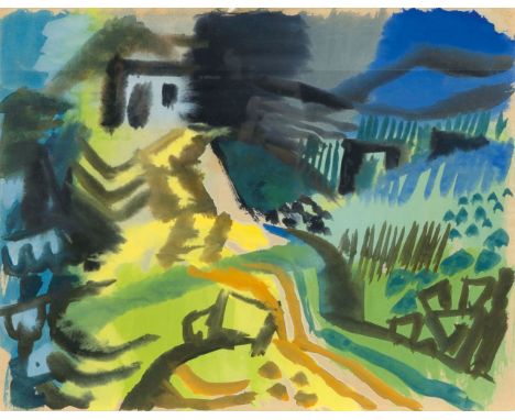 Eduard Bargheer (Hamburg 1901 - Hamburg 1979). Sturm auf Ischia. 1947. Tempera. 22 x 27,5 cm. Unter Glas gerahmt. Min. besch.