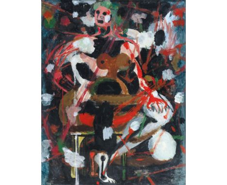 Karl Kluth (Halle/Saale 1898 - Hamburg 1972). Kleiner brauner Akt. 1960. Öl/Hartfaser. 101 x 80 cm. R. u. monogr. und dat. K6