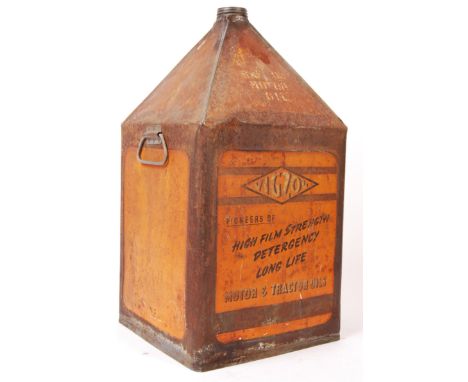 A rare early / vintage ' Vitafilm ' automotive ' Better Lubrication ' oil can / tin. Wonderful lithograph printed design to f