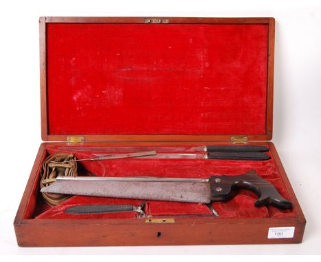 A rare antique 19th century military field surgeon's / surgery kit. Comprising of various medical instruments / tools - inclu