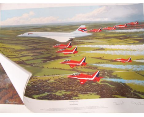 A collection of 6x concorde related prints to include; 3x Stephen Brown 'The Jubilee Flight Home' signed to each (117/400, 11