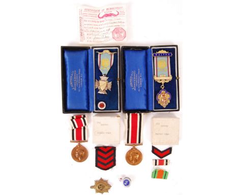 A rare pair of Police Surrey Constabulary ' For Faithful Service ' medals - belonging to a Father & Son. The first issued to 