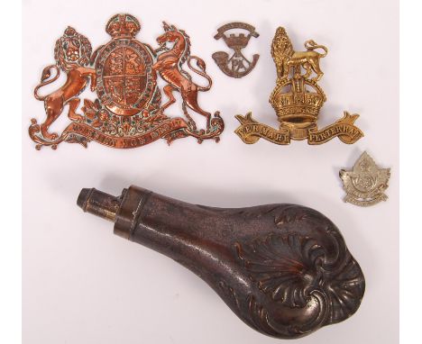 A selection of assorted 19th &amp; 20th century militaria, to include; a 19th century G &amp; JW Hawksley Patent copper and b