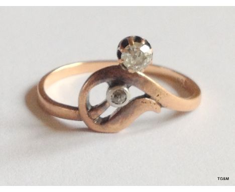 A 14ct gold diamond ring 0.25ct size M