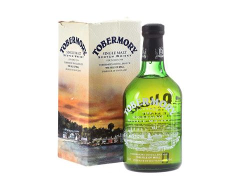 TOBERMORY SCOTCH WHISKY. 
SINGLE MALT. 

70CL. 
40% VOL. 

PRESENTATION BOX. 

1 BOTTLE. 
1 BOTTLE PER LOT. 