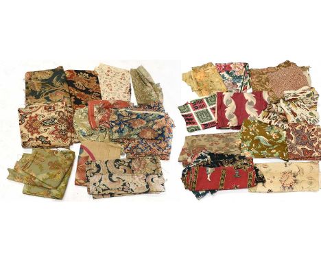 19th Century French Printed Textiles, comprising floral, figural, chinoiserie, animal prints of various lengths including chi