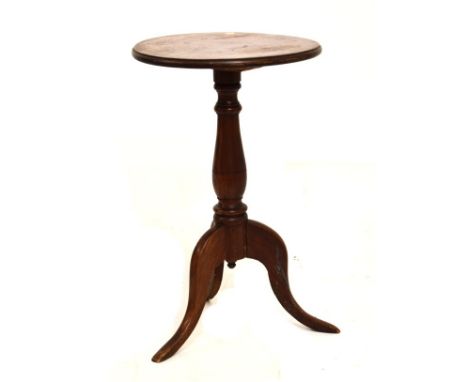 19th Century fruitwood tripod occasional table with circular top   Condition: 