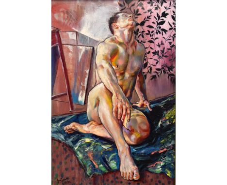 Gena Ivanov (Modern) - Oil on canvas - 'The Artist's Model', signed and dated 2012 lower left, 74.5cm x 49.5cm, framed   Cond