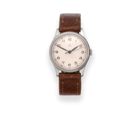 A Stainless Steel Centre Seconds Wristwatch, signed Omega, circa 1943, (calibre 30T2), lever movement signed and numbered 981