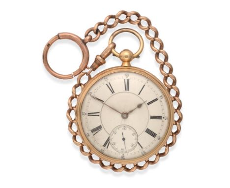 An 18ct Gold Open Faced Pocket Watch, signed L Gross, Briggate, Leeds, 1874, lever movement signed and numbered, enamel dial 