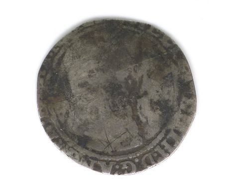 An Elizabeth I 1580 sixpence, 5th issue 1578-1582, with heavily rubbed portrait with parts of '...TH D.G. A..' visible and lo