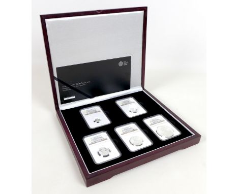 A limited edition Elizabeth II Royal mint five coin set, 'The Britannia 2015 Collection- First Release', comprising £2, £1, 5