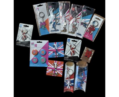 London 2012 Olympic Games Pin badge and magnet collection includes 13 items such as 2, Union Jack Wenlock Magnets, London 201